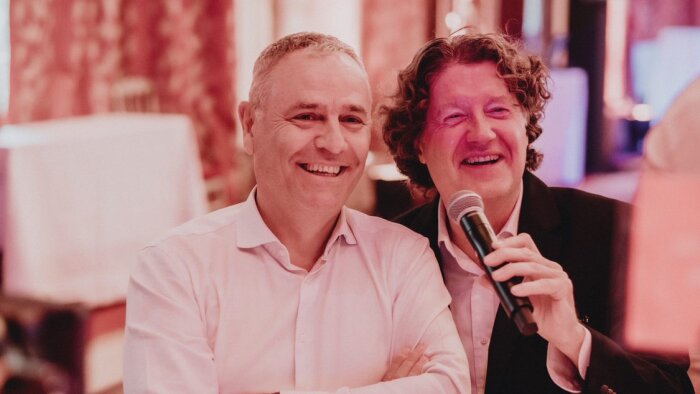 Philippe Jean, DG de Del Arte, avec Marc Dumas, président de Républik Group. - © D.R.