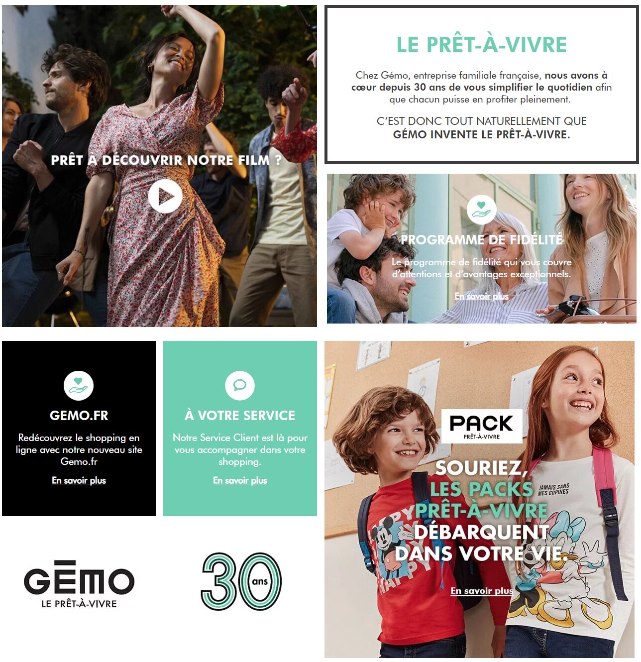 Prêt-à-vivre est la nouvelle identité de marque Gémo. - © D.R.