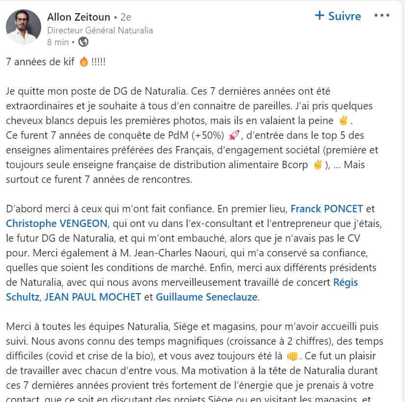 Post d’Allon Zeitoun sur Linkedin - © D.R.