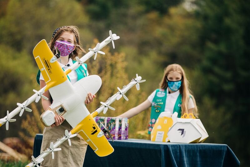 Les Girls Scouts de la ville de Christiansburg en Virginie ont livré leurs cookies par drône. - © Alphabet