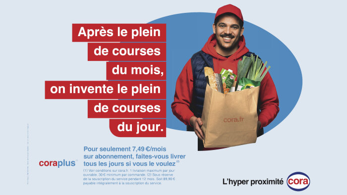 Le lancement de Cora Plus est accompagné par une campagne de communication nationale - © Cora