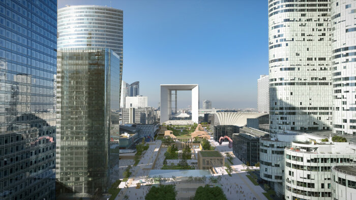 Le groupement La Défense 2050 propose une vision pour l’avenir du quartier en 2050. - © myluckypixel