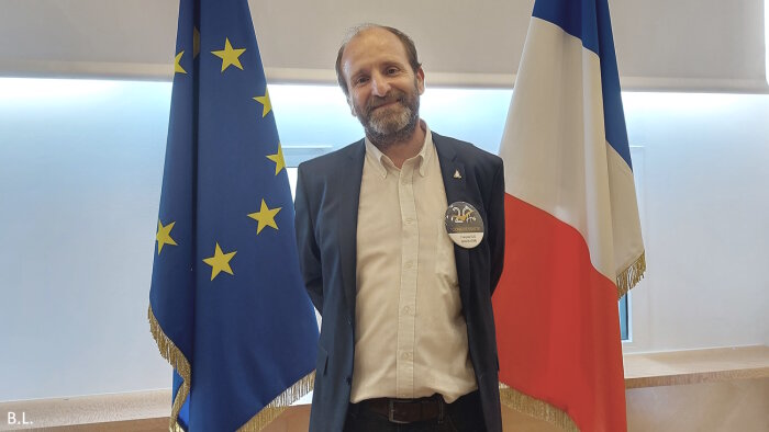 François Elie, président de l’Adullact et élu local à Angoulême (ici aux 20 ans de l’association). - © B.L.