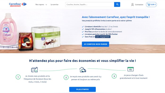 Le service d’achats par abonnement se fait sur un site dédié, avec 400 références accessibles. - © D.R.