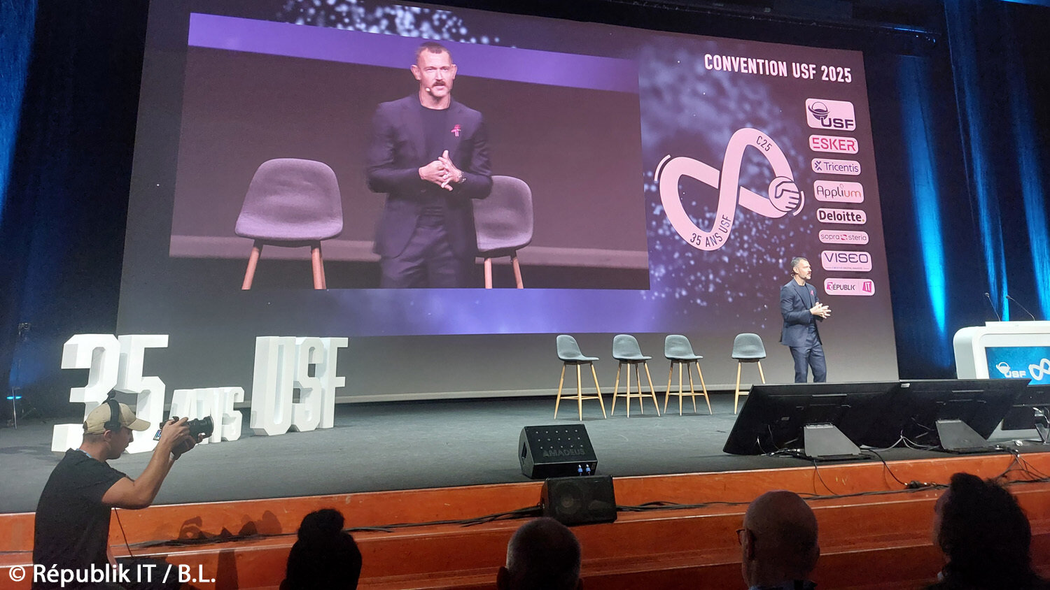 Olivier Nollent, PDG de SAP France, est intervenu sur la scène de la Convention USF. - © Républik IT / B.L.