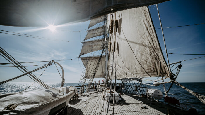La flamme olympique embarquera sur le Belem pour rejoindre Marseille depuis la Grèce - © Pierre Bouras - Fondation Caisse d’Epargne Belem
