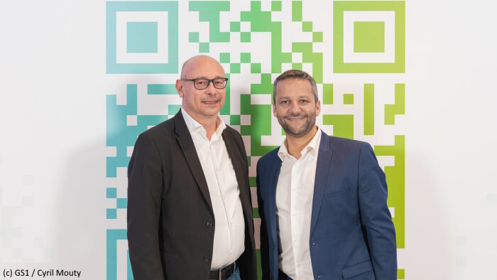 GàD : Xavier Barras, directeur des opérations ; Cédric Lecolley, directeur commercial de GS1 France. - © GS1 / Cyril Mouty