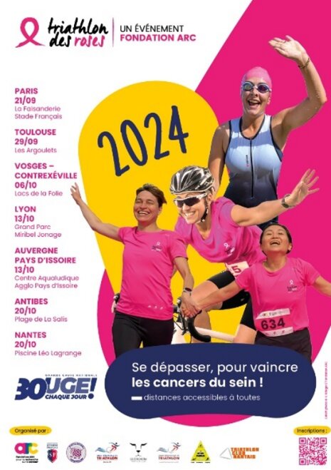 Le triathlon des roses, organisé chaque année au lancement d'octobre rose - © Fondation ARC