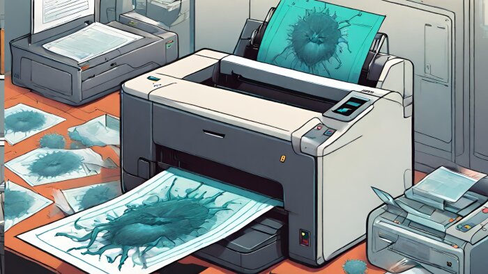 Une PME française sur huit déclare avoir subi une cyberattaque via une imprimante. - © Générée par IA avec Canva