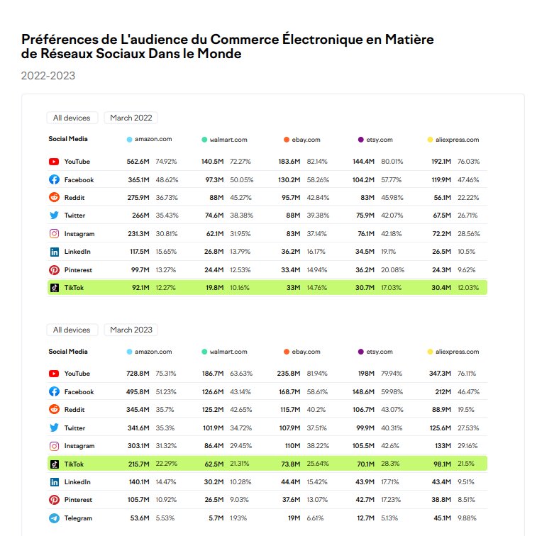 Préférences de l’audience e-commerce en matière de réseaux sociaux dans le monde. - © D.R.