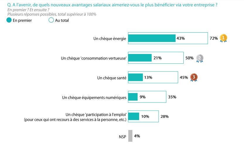 Les avantages salariaux les plus attendus - © OpinionWay