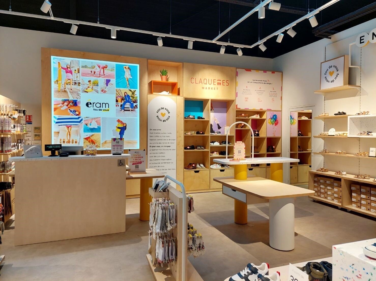 Un large espace Claquettes Market est prévu dans le concept Eram & Co. - © Eram