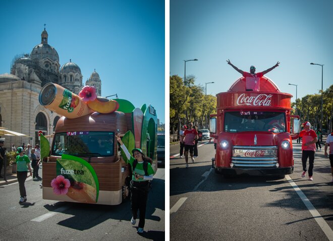 Le cortège Coca Cola et Fuze Tea - © Coca Cola