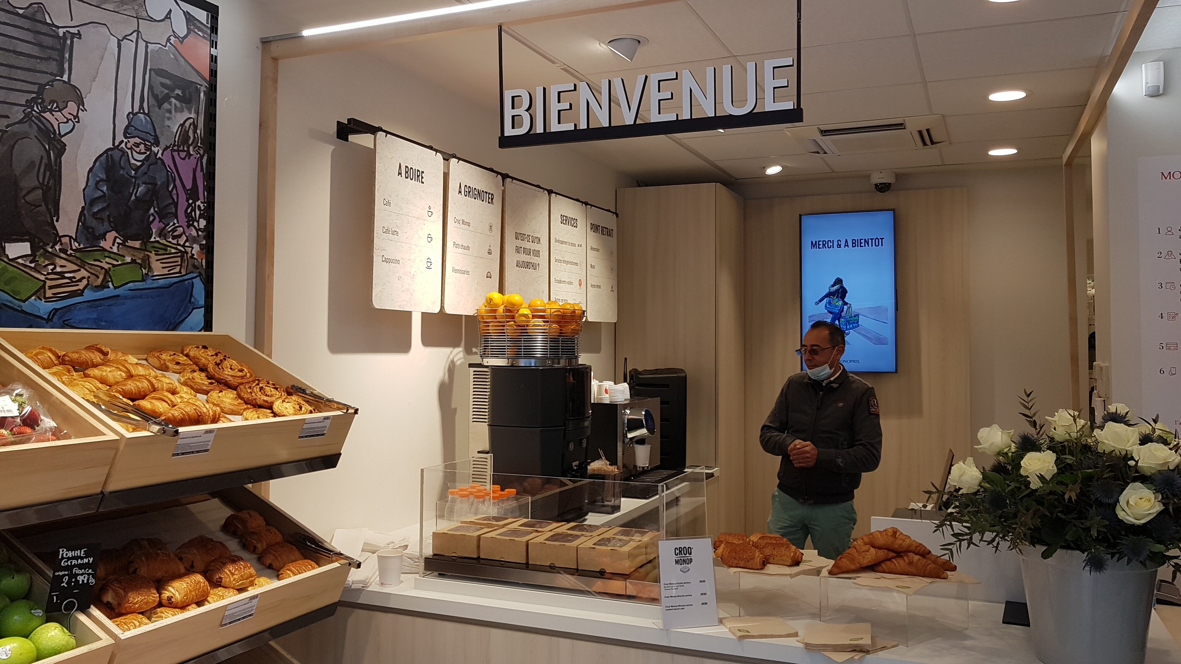 Cliquez & Retirez sert de point de retrait avec une offre de dépannage et un café, pour plus de convivialité. - © CC / Républik Retail