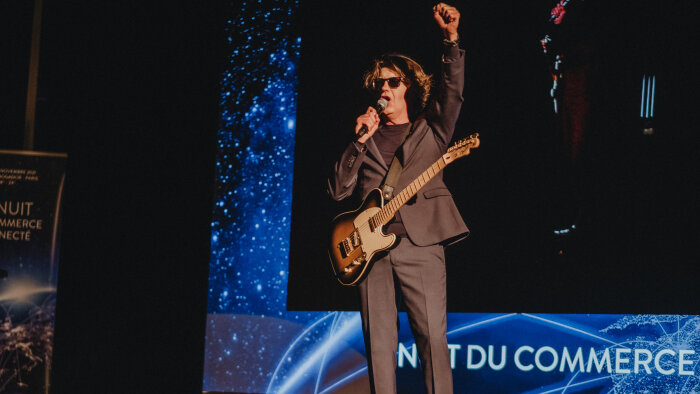 Marc Dumas, président Républik Group, a ouvert la soirée sur un air de rock. - © MANUEL ABELLA