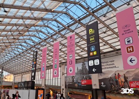 3DS Groupe a eu en charge la signalétique des JOP de Paris 2024 dans plusieurs grandes gares SNCF. - © 3DS Groupe