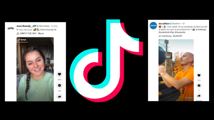 Merci Handy ou Decathlon relèvent sur TikTok des défis lancés par leur communauté. - © D.R.