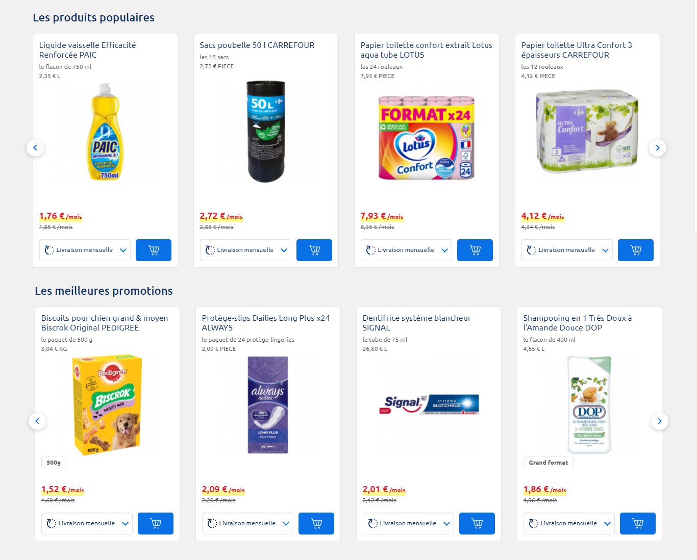 Exemples d’offre accessible avec l’abonnement Carrefour. - © D.R.