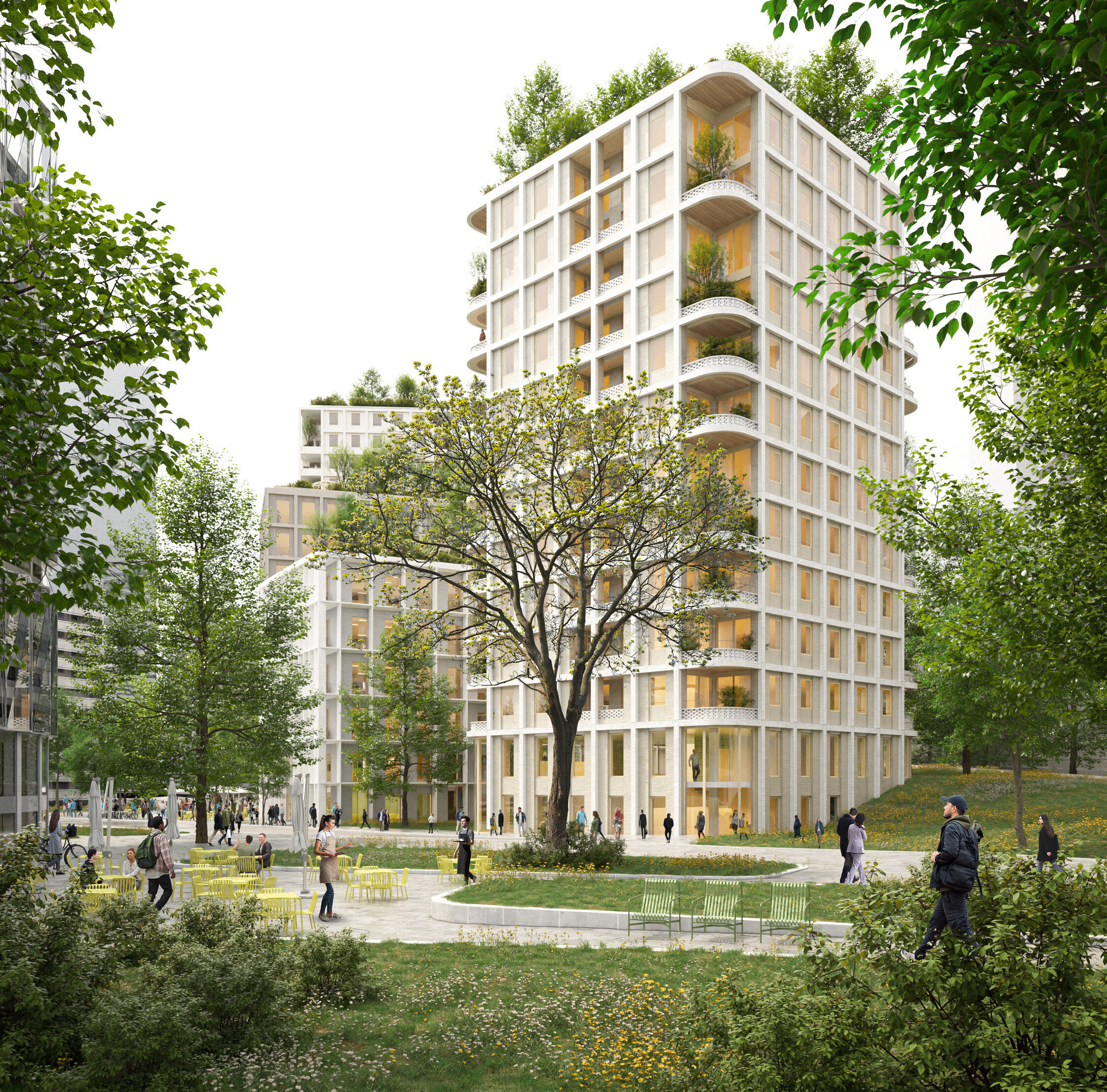 Promenade paysagère au sein du programme Liberté - © Baumschlager Eberle Architectes
