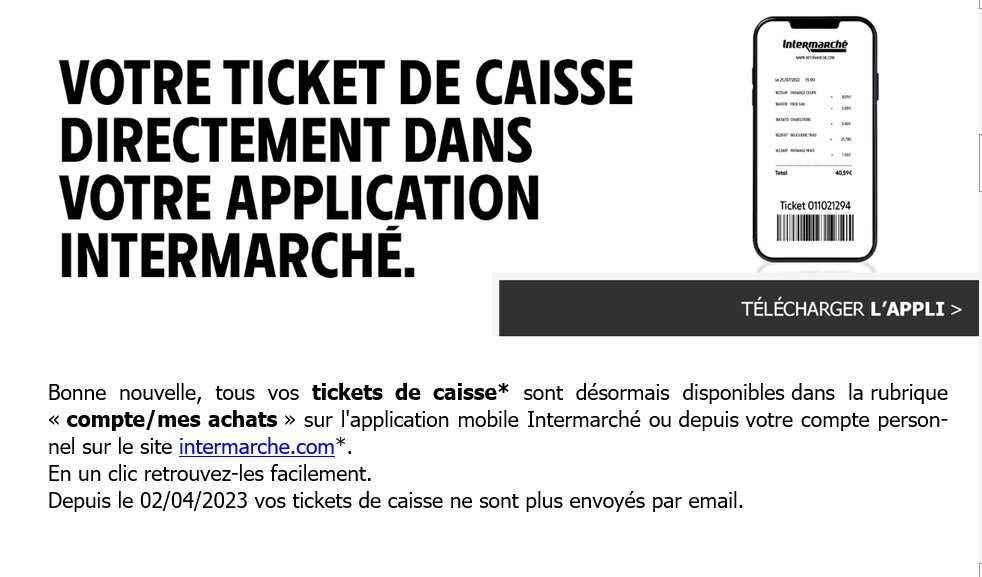 Depuis avril, Intermarché propose le ticket dématérialisé sur son application à ses clients. - © D.R.