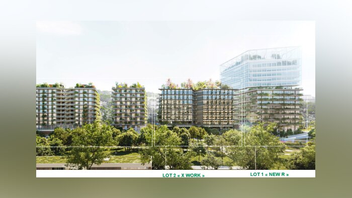 Le futur quartier développé par BNP Paribas Real Estate et Eiffage Immobilier sur le Trapèze. - © Chartier Dalix / BIG / AAVP / ECDM