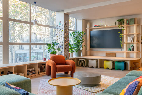 Matériaux biosourcés et éco-conçus dans les bureaux de Yemanja - © Jonathan Moyal