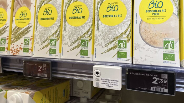 Monoprix prévoit d’équiper 100 magasins d’ici le 1er trimestre 2022 de caméras reliées à Captana. - © Monoprix