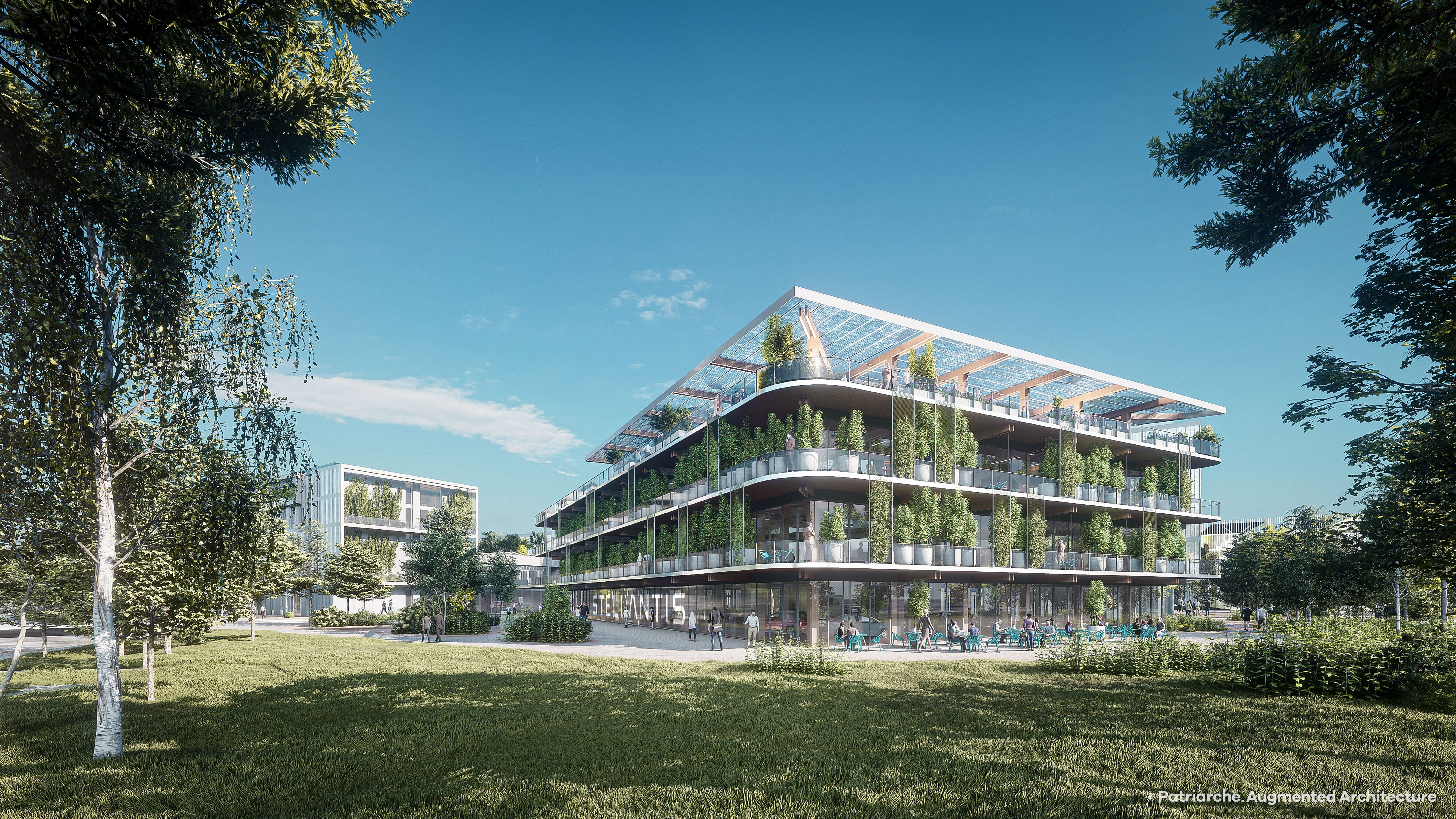 Les bâtiments seront amplement ajourés et arborés - © Patriarche