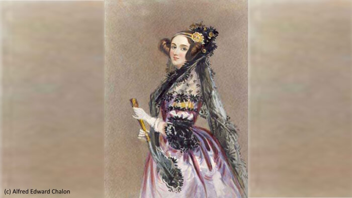 Portrait d’Ada King, comtesse de Lovelace, par Alfred Edward Chalon en 1840 (redimensionné). - © Domaine public
