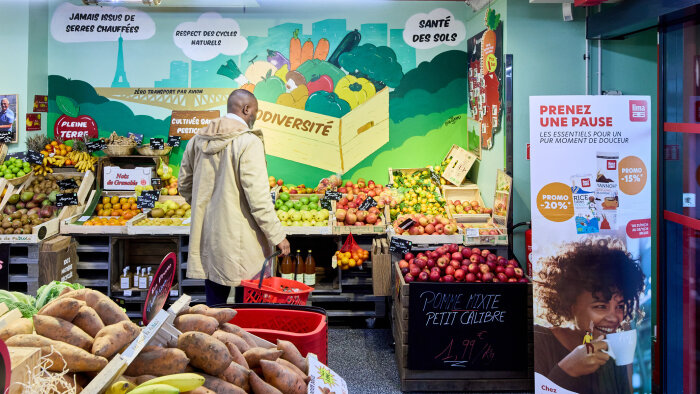 L’enseigne surperforme dans sa catégorie Fruits et légumes avec son nouveau concept La Ferme. - © Potignon Alain