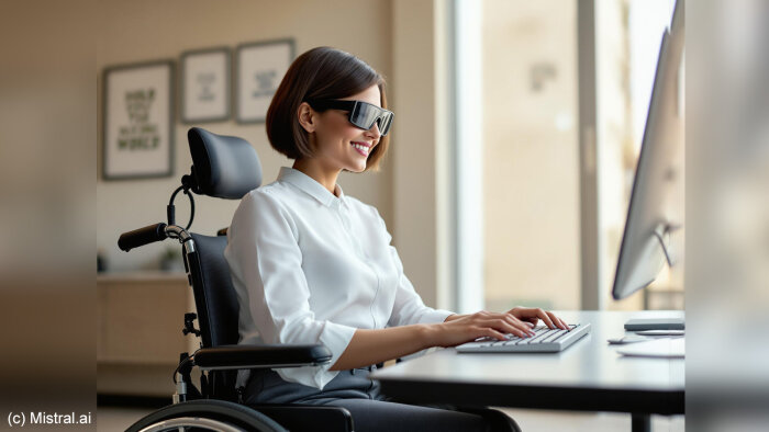 Les personnes en situation de handicap ne bénéficient souvent pas de l’accessibilité obligatoire. - © Mistral.ai