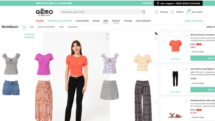Depuis la mi-mai, Gémo a opté pour une solution d’essayage virtuel à destination de ses clientes. - © D.R.