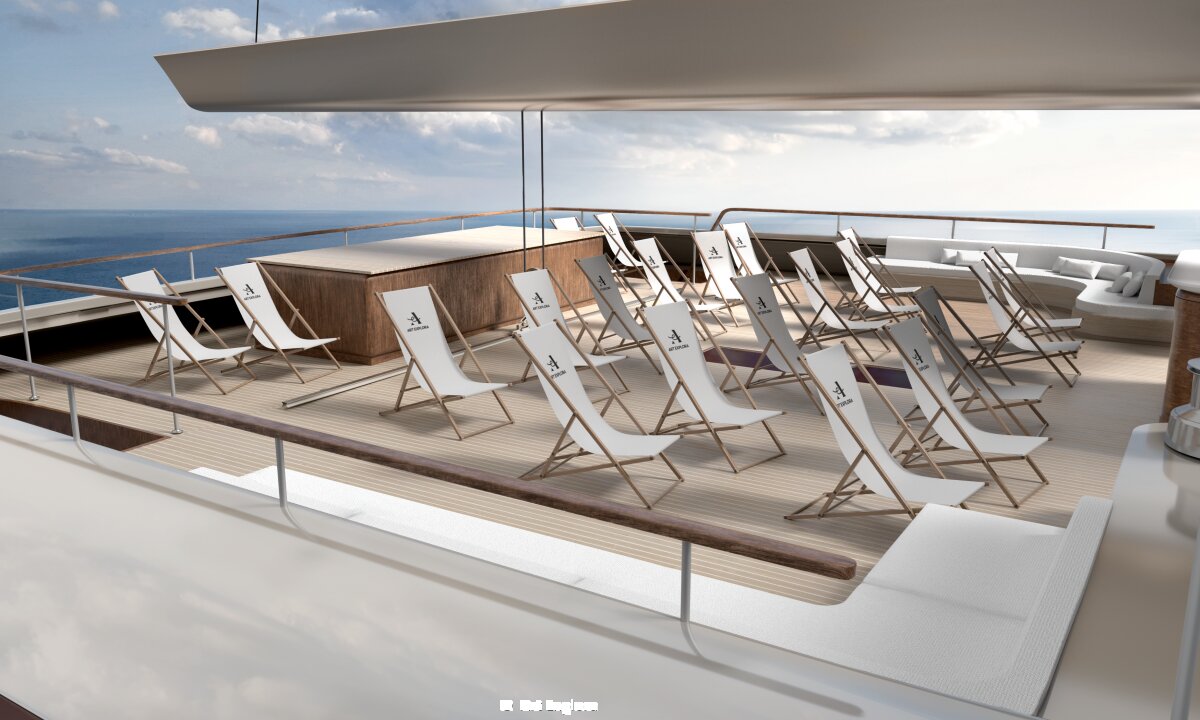 Sur le pont du bateau, le public pourra vivre une expérience sonore inédite - © Wilmotte & Associés