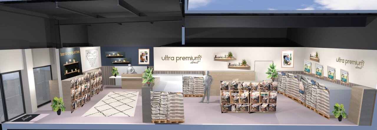 Modélisation du futur magasin d’Ultra Premium Direct de Pau. - © UPD