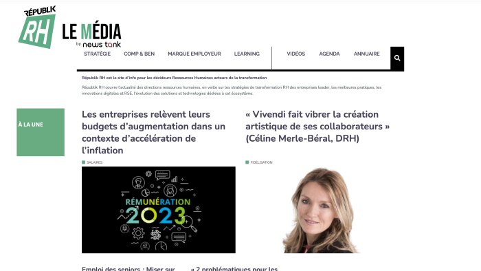 Républik RH Le Média est un site d’information gratuit BtoB qui couvre l’actualité des RH - © D.R.