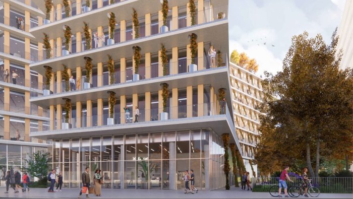 Le futur bâtiment X Work et ses 15 000 m² recevront RCI Banque, la filiale bancaire de Renault. - © BIG