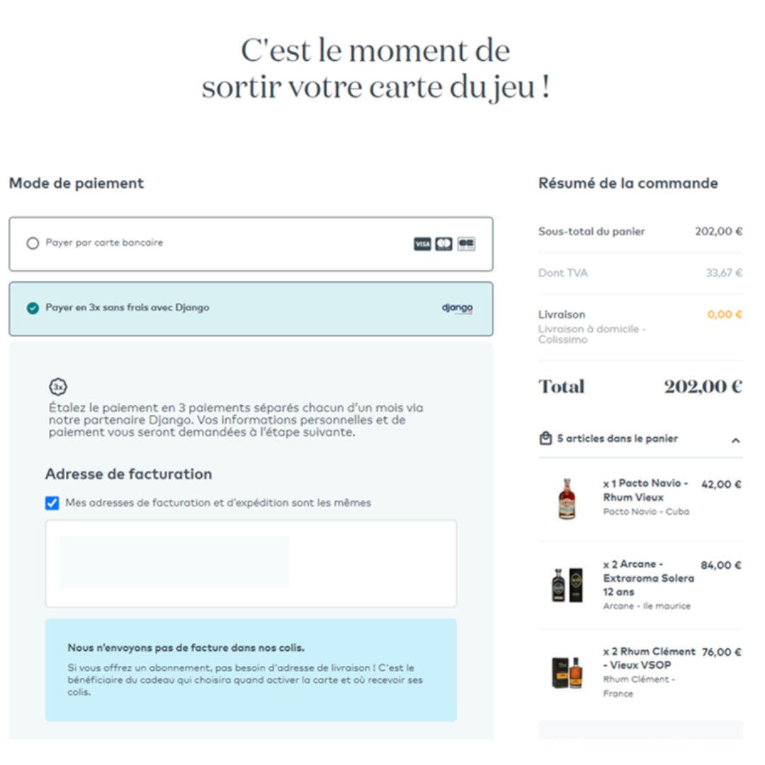Pour les premiers tests, le service BNPL de Django est présenté en fin de tunnel. - © D.R.