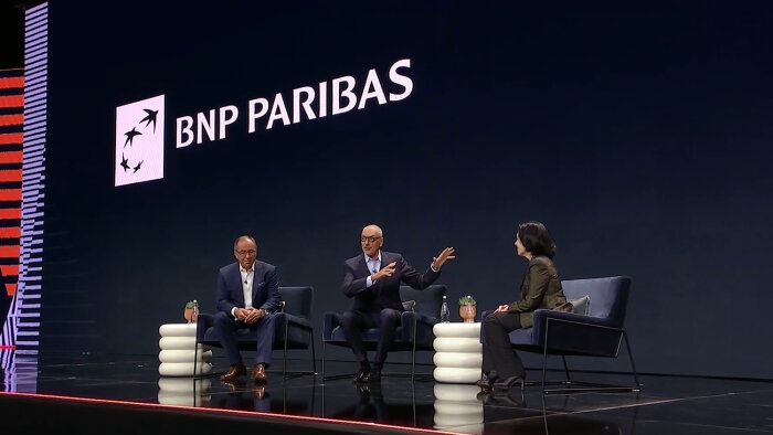 De gauche à droite : Bernard Gavgani, Jean-Yves Fillion et Safra Catz. - © Oracle