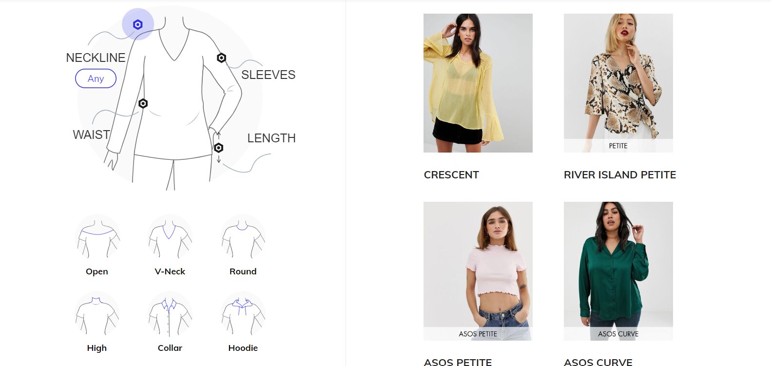 Un filtre visuel sur la coupe et la silhouette recherchées avec des repères morphologiques. - © D.R.