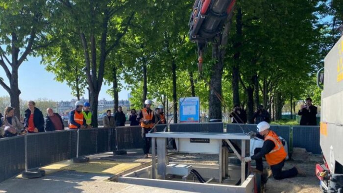 Installation d’une borne électrique événementielle Place de la Concorde - © Enedis