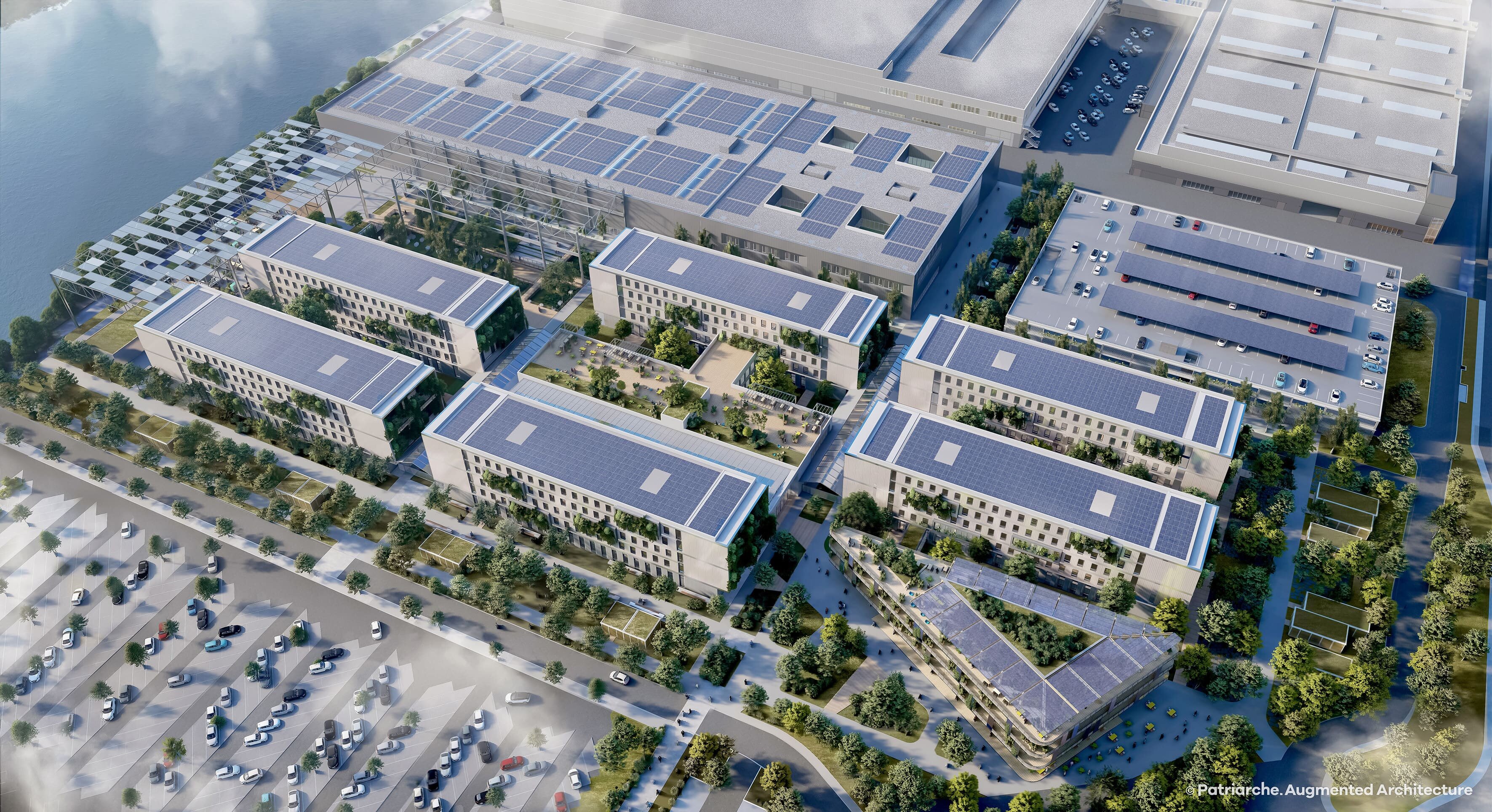 Un peu plus de 8 000 salariés seront regroupés sur le site de Poissy - © Patriarche