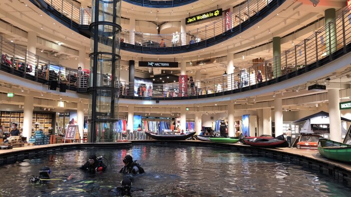 Le magasin Globetrotter dispose d’un bassin pour réaliser des tests de matériel. - © Echangeur