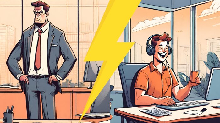 Retrouvez les articles qui ont traité du télétravail en 2023 sur Républik Workplace Le Média. - © Générée avec l’IA sur Canva