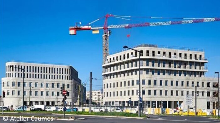 Les deux immeubles du programme immobilier I-Ter se situent au Bouscat. - © Atelier Caumes