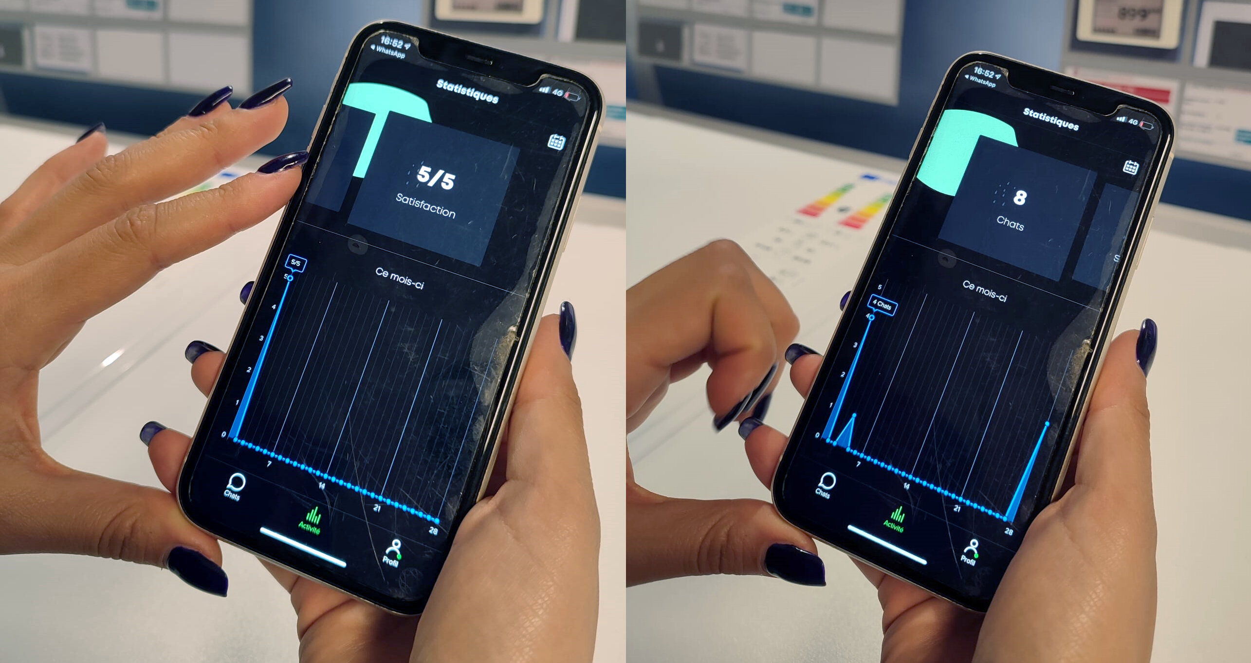 Les vendeurs peuvent suivre depuis l’application le taux de satisfaction et autres statistiques. - © Républik Retail