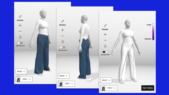 Zalando teste depuis la mi-avril une cabine d’essayage virtuelle sur la catégorie jean. - © D.R.