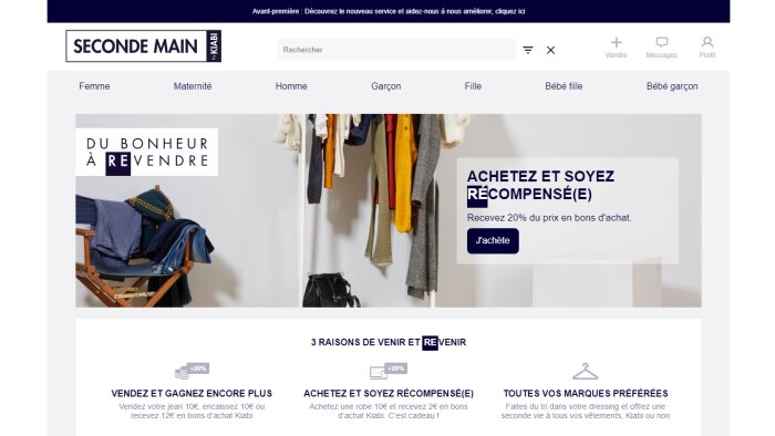 Le site de Seconde Main a été lancé fin 2020. - © D.R.