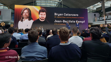 Bryan Catanzaro (vice-president recherche appliquée en deep learning, Nvidia) et Jean-Baptiste Kempf (CTO, Scaleway) - © Républik IT / B.L.
