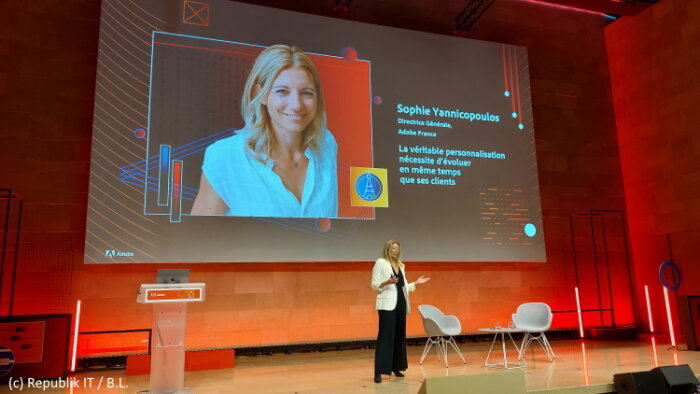 Sophie Yannicopoulos, DG Adobe France, a rappelé les messages forts de l’éditeur. - © Républik IT / B.L.