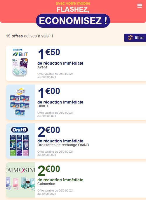 Le Gall Santé Services propose aux clients des promotions accessibles avec un coupon à télécharger sur leur smartphone. - © D.R.